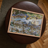 Mountain Stream - John Singer Sargent Art Print / Canvas, Mountain Stream, Rushing Spine Breaks, Raw Sienna Wash, Opaque White Lifted, John