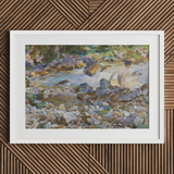 Mountain Stream - John Singer Sargent Art Print / Canvas, Mountain Stream, Rushing Spine Breaks, Raw Sienna Wash, Opaque White Lifted, John