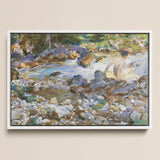 Mountain Stream - John Singer Sargent Art Print / Canvas, Mountain Stream, Rushing Spine Breaks, Raw Sienna Wash, Opaque White Lifted, John