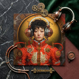 Mùchén - Gay Chinese Astronaut Art Print / Canvas Vibrant Red Intricately Detailed Steampunk-style Portrait Person Ornate Gay Chinese
