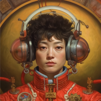Mùchén - Gay Chinese Astronaut Aesthetic Art Print - Posters Prints & Visual Artwork - Aesthetic Art