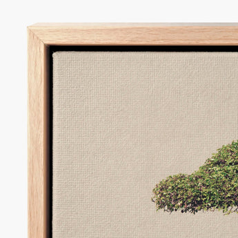Minimalist Framed Canvas Print Lush Green Bush Textured Bonsai Art Photography, Horticultural Haiku, Photographic Ode