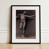Studio di nudo maschile per una crocifissione - Fortuny stampa d'arte di nudo / Canvas, 12x16’’ / 31x41cm / Cornice nera / Matboard, Posters Prints & Visual