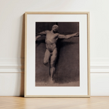 Studio di nudo maschile per una crocifissione - Fortuny stampa d'arte di nudo / Canvas, 12x16’’ / 31x41cm / Cornice naturale / Matboard, Posters Prints & Visual
