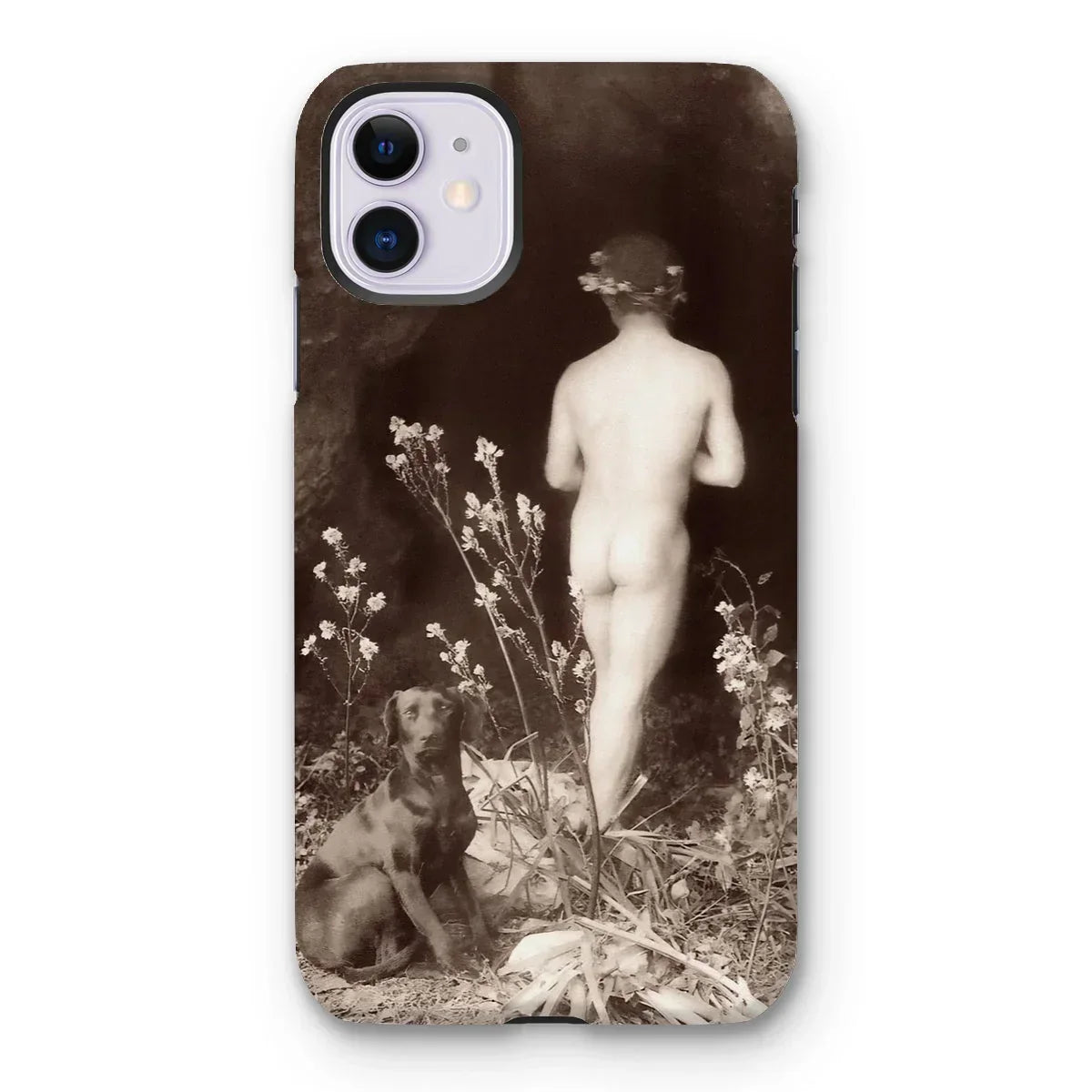 Naked Man Entering Cave - Wilhelm Von Gloeden Iphone Case, 11 / Matte, Iphone Case Vintage Black White Artistic Photograph Nude