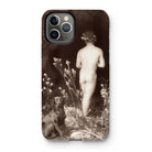 Naked Man Entering Cave - Wilhelm Von Gloeden Iphone Case, 11 Pro / Matte, Iphone Case Vintage Sepia Photograph Nude Figure Dog