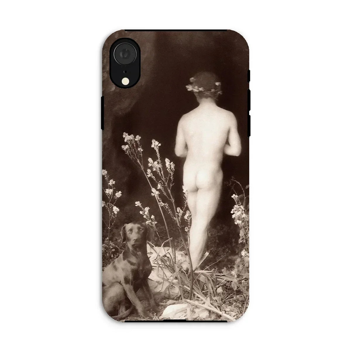 Naked Man Entering Cave - Wilhelm Von Gloeden Iphone Case, Xr / Matte, Iphone Case Vintage Sepia-toned Artistic Photograph