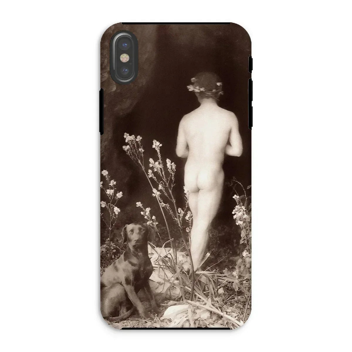 Naked Man Entering Cave - Wilhelm Von Gloeden Iphone Case, Xs / Matte, Phone Case Vintage Black White Artistic Photograph
