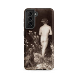 Naked Man Entering Cave - Wilhelm Von Gloeden Phone Case Samsung Galaxy S21 Fe / Matte Sepia-toned Phone Case Vintage-style Photograph Nude