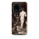 Naked Man Entering Cave Wilhelm Von Gloeden Samsung Case, Galaxy S20 Ultra / Matte, Dark Toned Phone Case Vintage Style Nude Figure Dog