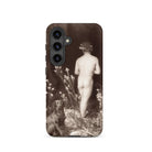 Naked Man Entering Cave Wilhelm Von Gloeden Samsung Case, Galaxy S24 / Matte, Smartphone Case Sepia Toned Naked Person Garden Dog