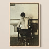 Naked Woman Sewing Lewis Hine Art Print / Canvas, 12x18’’ / 31x46cm / Natural Frame, Posters Prints & Visual Artwork, Toby Leon