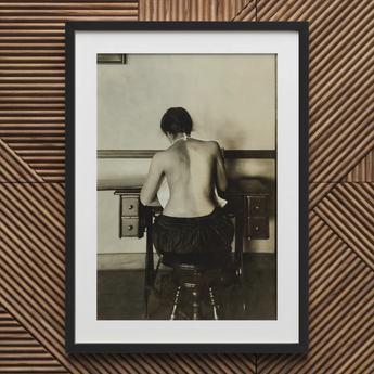 Naked Woman Sewing Lewis Hine Art Print / Canvas, 20x30’’ / 51x76cm / Black Frame / Matboard, Posters Prints & Visual Artwork, Toby Leon