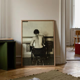 Naked Woman Sewing Lewis Hine Art Print / Canvas, Lewis Hine, Lewis Hine Shot, American Social Reform, Social Reform Photography, Gelatin