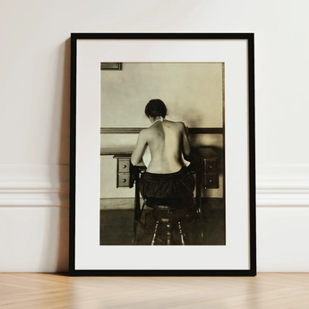 Naked Woman Sewing Lewis Hine Art Print / Canvas, Lewis Hine, Lewis Hine Shot, American Social Reform, Social Reform Photography, Gelatin