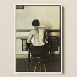 Naked Woman Sewing Lewis Hine Art Print / Canvas, Lewis Hine, Lewis Hine Shot, American Social Reform, Social Reform Photography, Gelatin