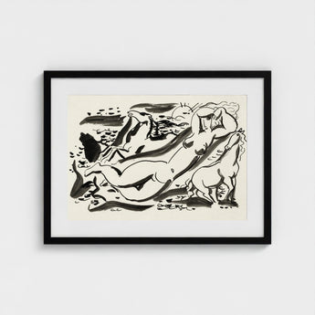 Naked Woman & Two Horses with the Sea - Leo Gestel Art Print / Canvas, Gestel’s, Beckons Prints