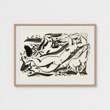 Naked Woman & Two Horses with the Sea - Leo Gestel Art Print / Canvas, Gestel’s, Beckons Prints