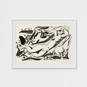 Naked Woman & Two Horses with the Sea - Leo Gestel Art Print / Canvas, Gestel’s, Beckons Prints