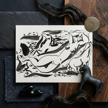 Naked Woman & Two Horses with the Sea - Leo Gestel Art Print / Canvas, Gestel’s, Beckons Prints