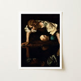 Narcissus - Caravaggio Greek Myth Art Print / Canvas Caravaggio’s, Boy’s Body, Closed Loop, Roman Pitch Prints