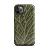 Natural Branch Pattern - Phone Case Iphone 11 Pro Max / Gloss Olive Green Phone Case Detailed Pattern Intertwined Light-toned Olive-toned