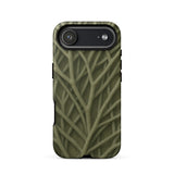 Natural Branch Pattern - Phone Case Iphone 17 Air / Matte Olive Green Phone Case Detailed Pattern Interwoven Branches Olive-toned