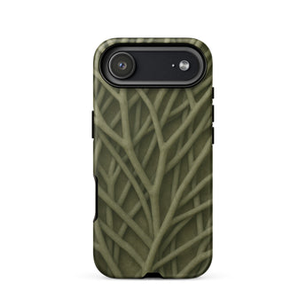 Natural Branch Pattern - Phone Case Iphone 17 Air / Matte Olive Green Phone Case Detailed Pattern Interwoven Branches Olive-toned