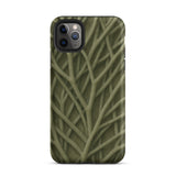 Natural Branch Pattern - Phone Case Iphone 11 Pro Max / Matte Olive Green Phone Case Intricate Textured Pattern Interwoven Olive-toned