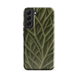 Natural Branch Pattern - Phone Case Samsung Galaxy S22 Plus / Gloss Sleek Olive-green Phone Case Intricate Interwoven Twig Pattern