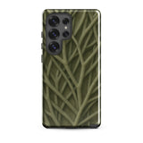 Natural Branch Pattern - Phone Case Samsung Galaxy S25 Ultra / Gloss Sleek Phone Case Intricate Olive-green Pattern Interwoven Branches