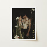 Nature / Nurture - Gay Seduction Rendezvous Art Print / Canvas Framed Two Shirtless Men Dark Moody, Floral Hush, Prints