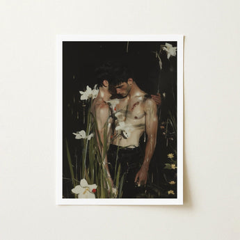 Nature / Nurture - Gay Seduction Rendezvous Art Print / Canvas Framed Two Shirtless Men Dark Moody, Floral Hush, Prints