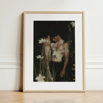 Nature / Nurture - Gay Seduction Rendezvous Art Print / Canvas Framed Art Print Two Shirtless Men Dark Moody Gay Seduction Rendezvous,