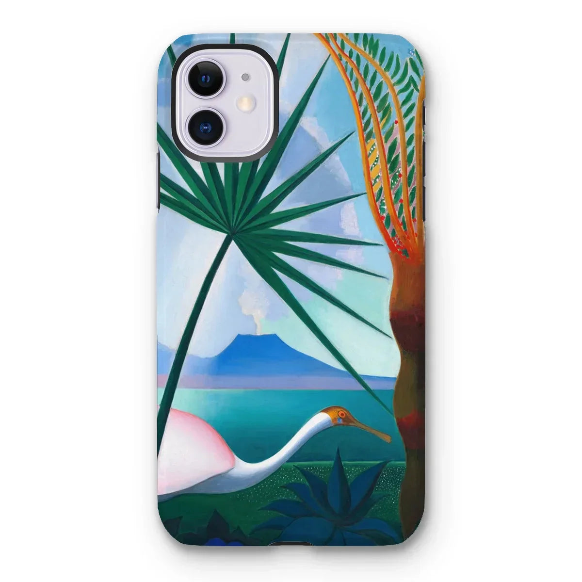 Neapolitan Song - Joseph Stella Iphone Case, 11 / Matte, Iphone Case Tropical Scene White Egret Palm Fronds