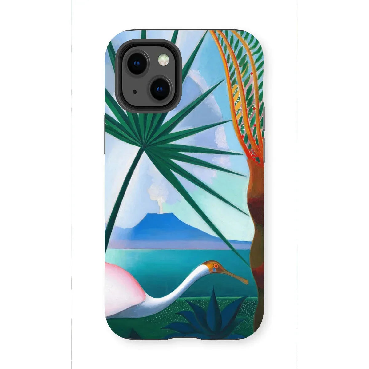 Neapolitan Song - Joseph Stella Iphone Case, 13 Mini / Matte, Phone Case Tropical Beach Scene White Bird Palm