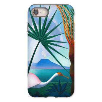 Neapolitan Song - Joseph Stella Iphone Case, 8 / Matte, Phone Case Tropical Beach Scene Palm Fronds Flamingo