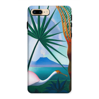 Neapolitan Song - Joseph Stella Iphone Case, 8 Plus / Matte, Phone Case Tropical Landscape Design Palm Fronds Mountain