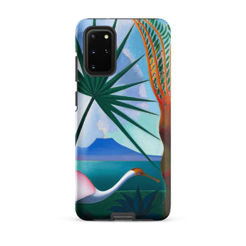 Neapolitan Song - Joseph Stella Samsung Case, Galaxy S20 Plus / Matte, Smartphone Case Tropical Landscape Design Pink Bird Palm
