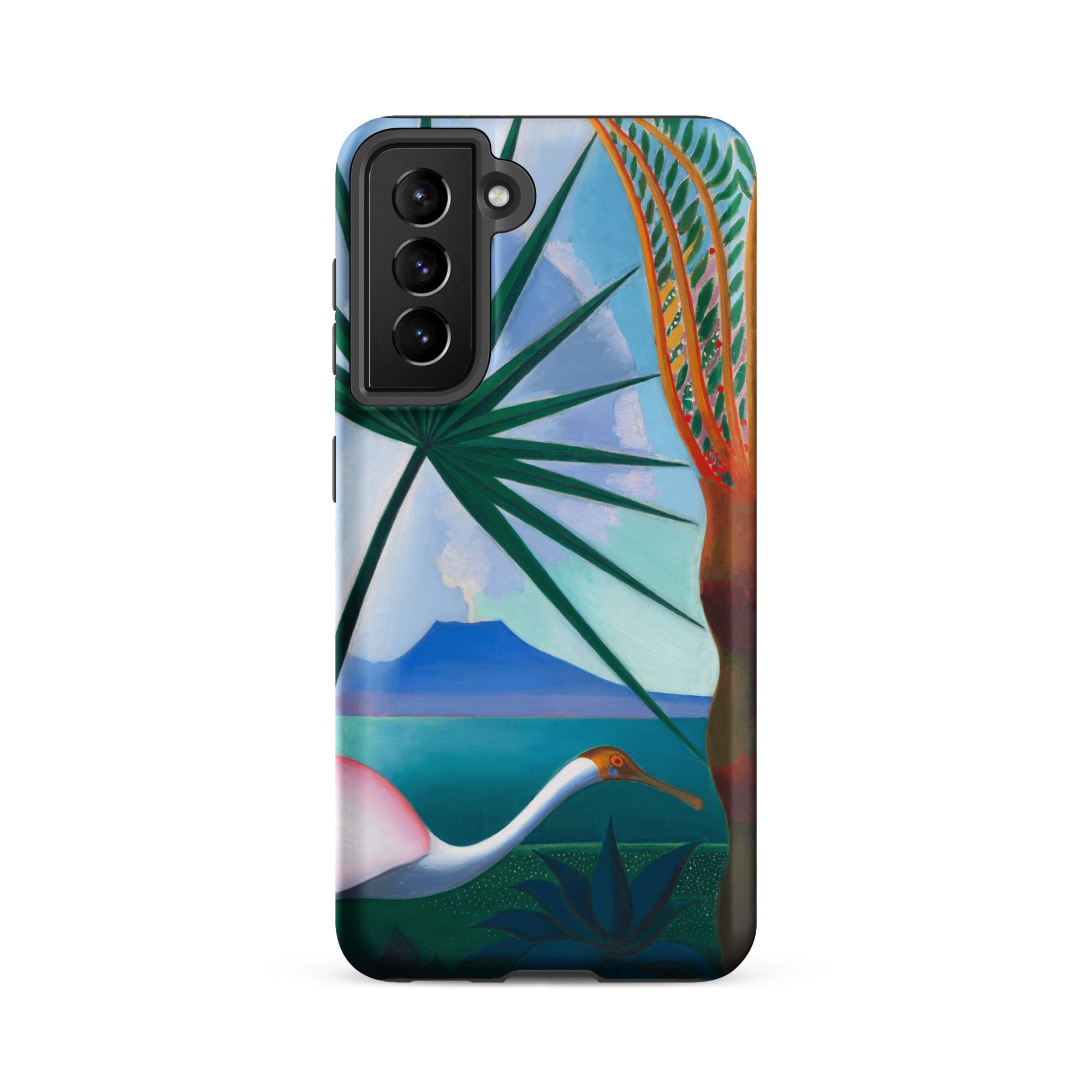 Neapolitan Song Joseph Stella Samsung Case, Galaxy S21 Fe / Matte, Smartphone Case Vibrant Painting Tropical Landscape White Bird
