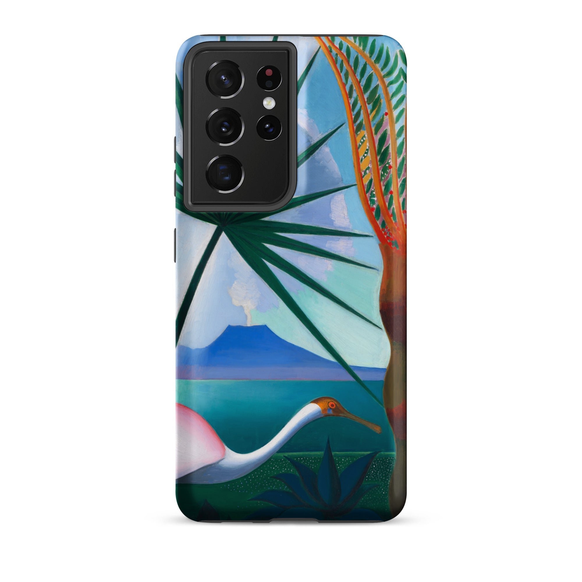 Neapolitan Song Joseph Stella Samsung Case, Galaxy S21 Ultra / Matte, Smartphone Case Vibrant Painting Tropical Landscape Bird