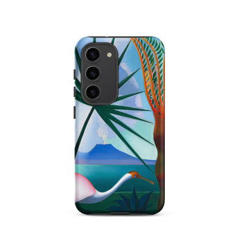Neapolitan Song - Joseph Stella Samsung Case, Galaxy S23 / Matte, Phone Case Artistic Landscape Bird Tropical Foliage