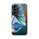 Neapolitan Song - Joseph Stella Samsung Case, Galaxy S23 Plus / Matte, Phone Case Stylized Tropical Landscape Painting Bird Palm