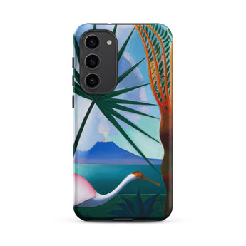 Neapolitan Song - Joseph Stella Samsung Case, Galaxy S23 Plus / Matte, Phone Case Stylized Tropical Landscape Painting Bird Palm