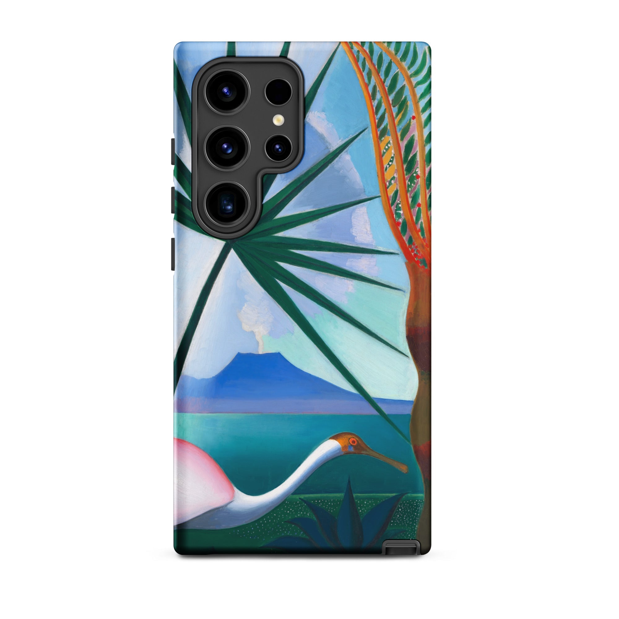 Neapolitan Song Joseph Stella Samsung Case, Galaxy S24 Ultra / Matte, Smartphone Case Tropical Landscape Painting White Bird Distant