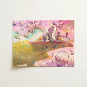Nerry Rides Side Saddle - Surreal Nymph Collage Art Print, 16x12’’ / 41x31cm / Unframed / no Border, Posters Prints & Visual Artwork, Toby