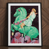 Night of the Amazons - Ludwig Hohlwein Art Print / Canvas, 24x32’’ / 61x81cm / Black Frame / Matboard, Posters Prints & Visual Artwork,