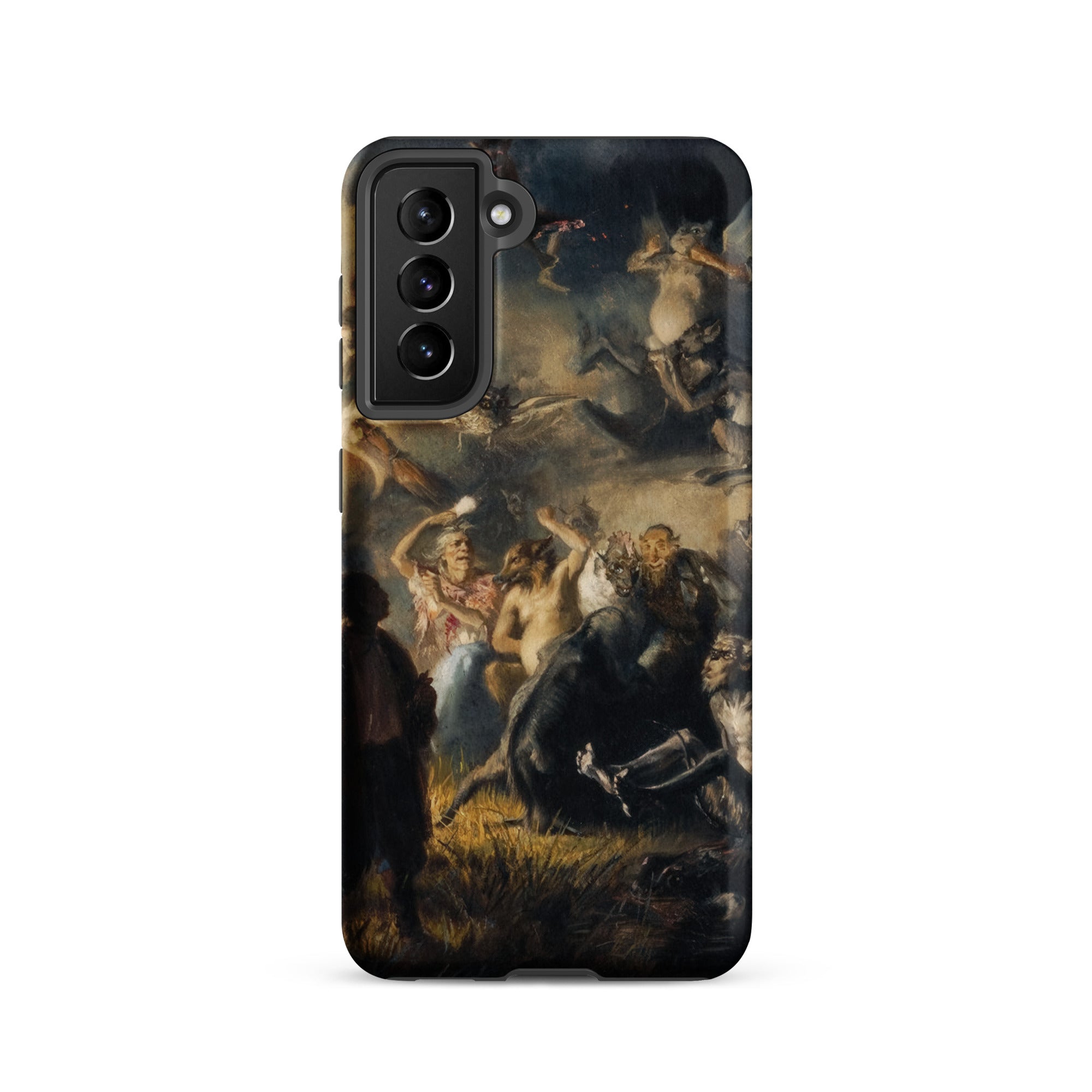 Night on Bald Mountain Illarion Pryanishnikov Samsung Case, Galaxy S21 / Matte, Black Smartphone Case Detailed Dark Dramatic Painting