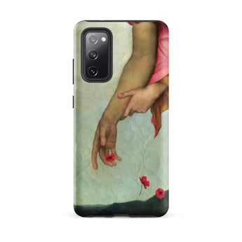 Night and Sleep - Evelyn De Morgan Samsung Case, Galaxy S20 Fe / Matte, Smartphone Case Painting Two Arms Red Flowers