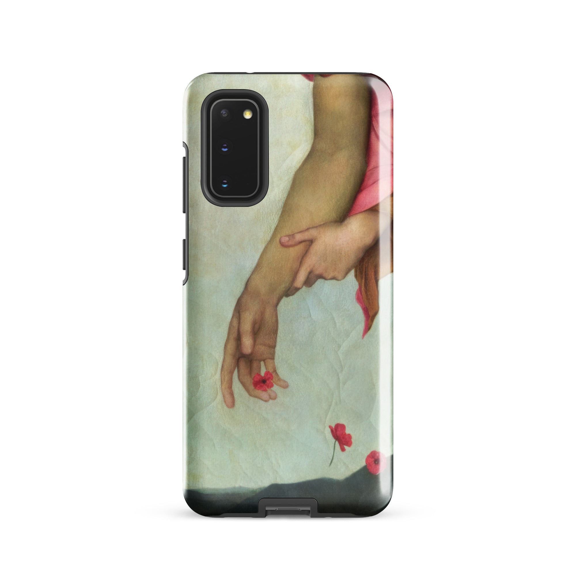 Night and Sleep Evelyn De Morgan Samsung Case, Galaxy S20 / Gloss, Smartphone Case Painting Two Arms Red Flowers